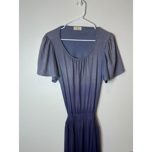 ANTHROPOLOGIE T.La Purple Ombre Short Sleeve Maxi Dress Medium WOmens - Picture 3 of 10